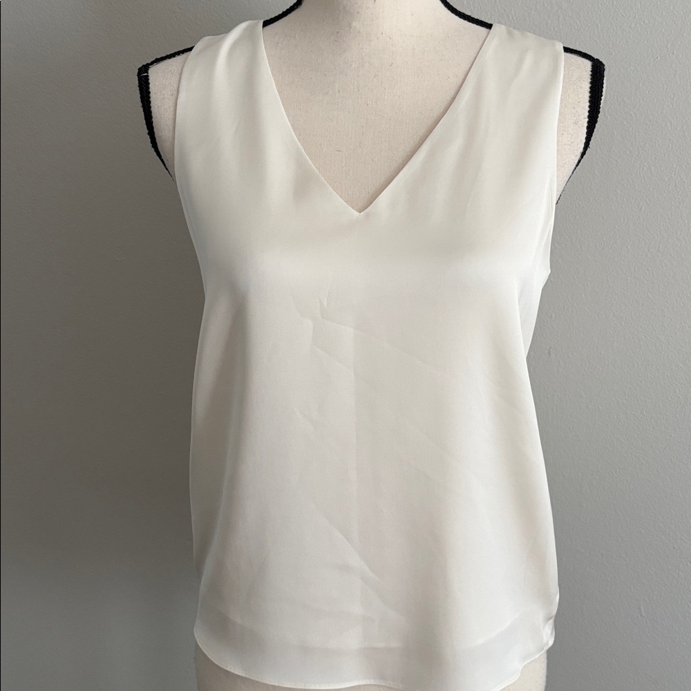 Quince Stretch Silk Tank, Ivory sz XS Lined